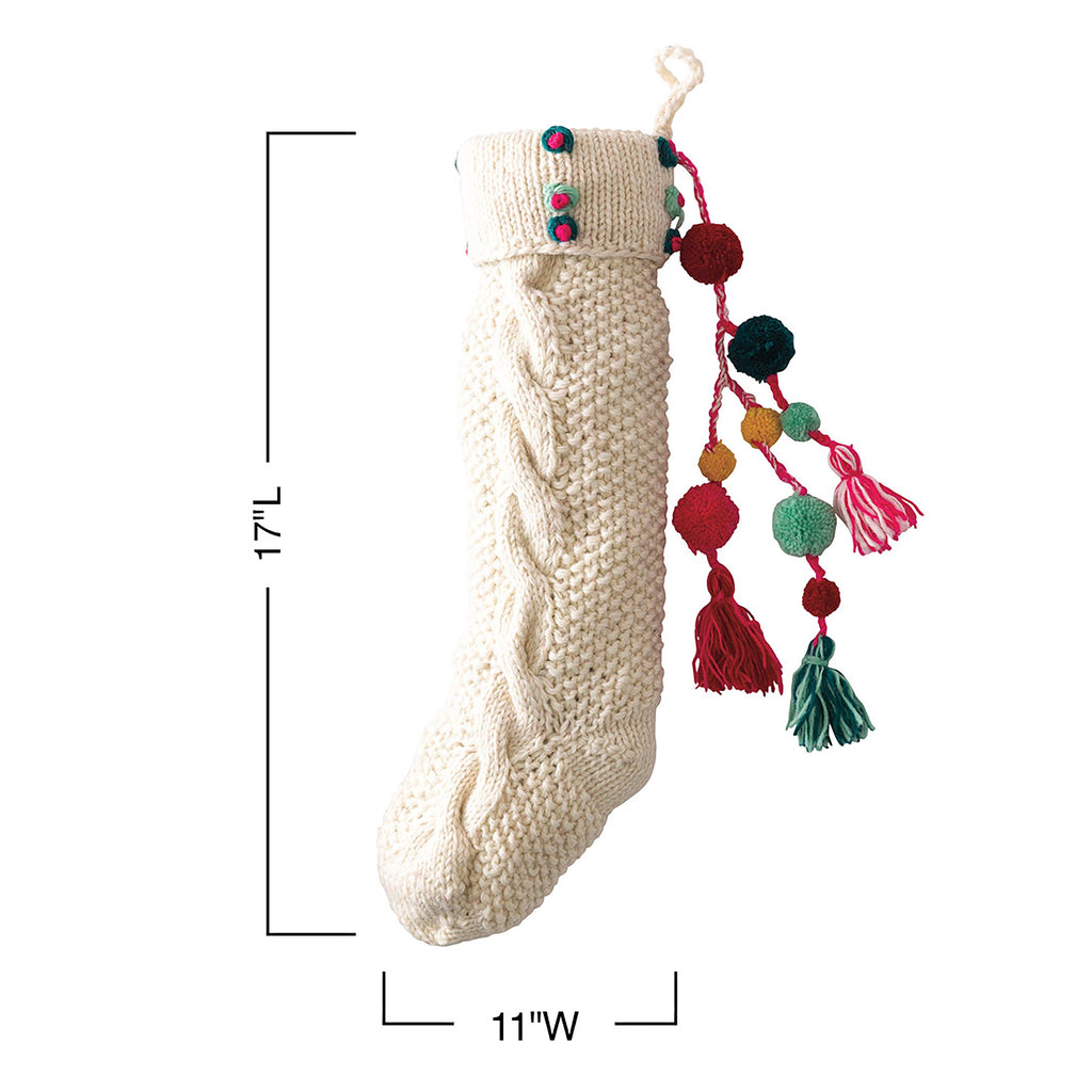 Chic Knitted Christmas Stocking – Elegant Holiday Mantel Décor for Festive Celebrations