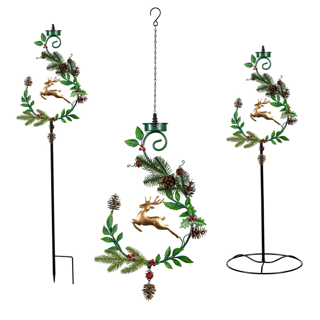 48" Solar Lighted Deer Garden Stake – 4-in-1 Outdoor Christmas Decoration for Yard & Pathway