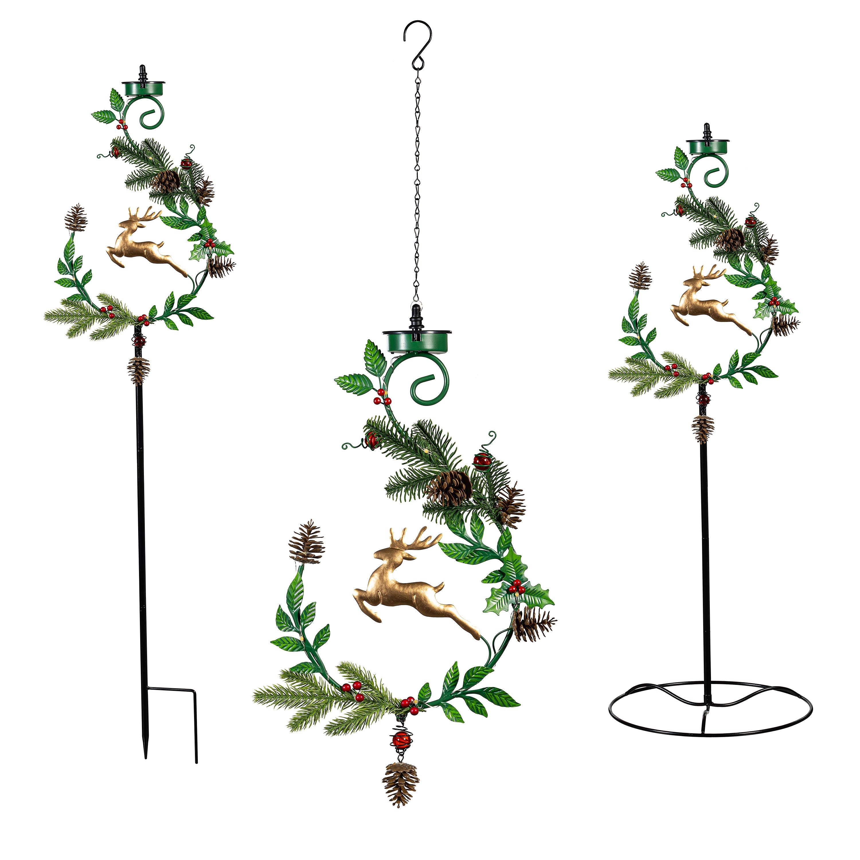 48" Solar Lighted Deer Garden Stake – 4-in-1 Outdoor Christmas Decoration for Yard & Pathway