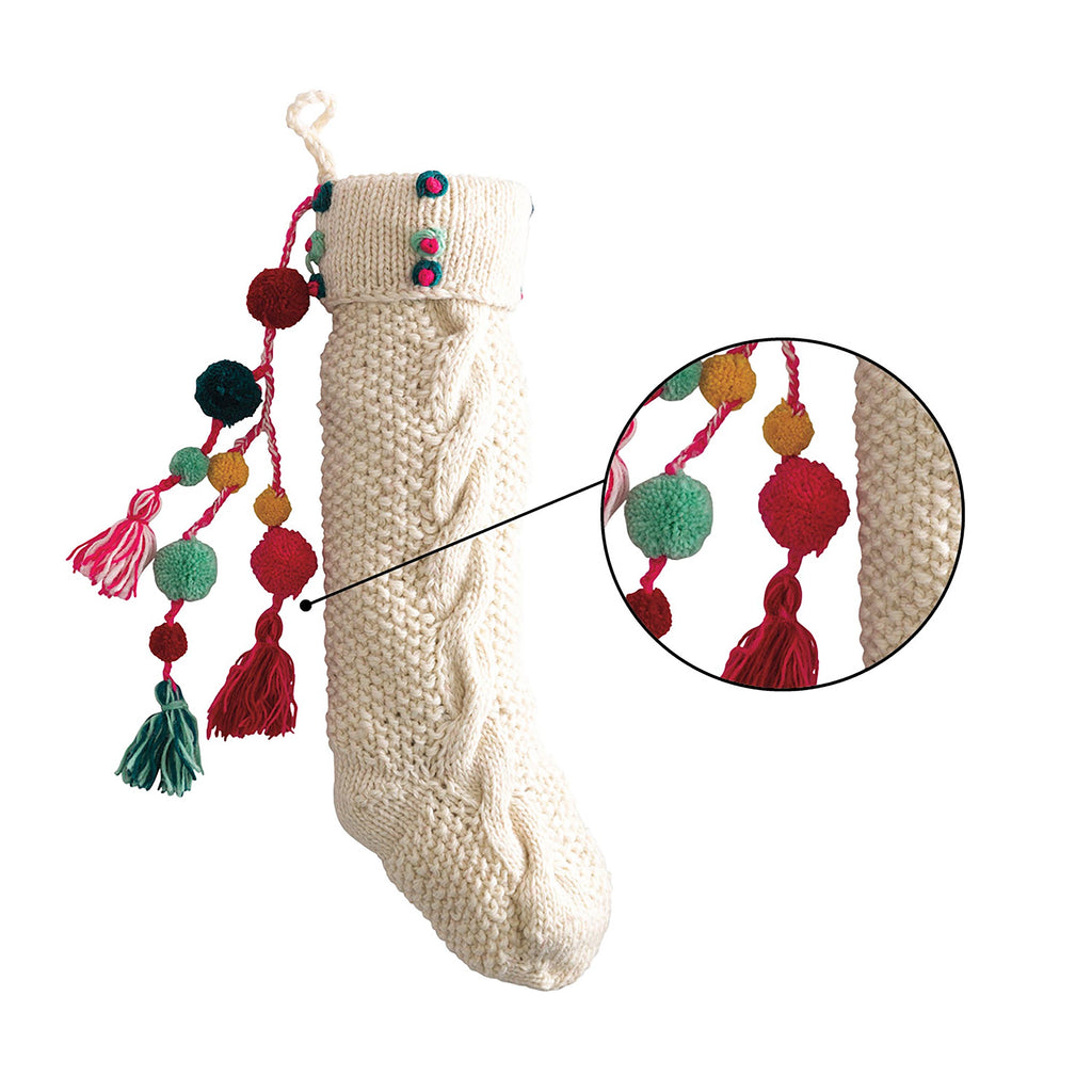 Chic Knitted Christmas Stocking – Elegant Holiday Mantel Décor for Festive Celebrations