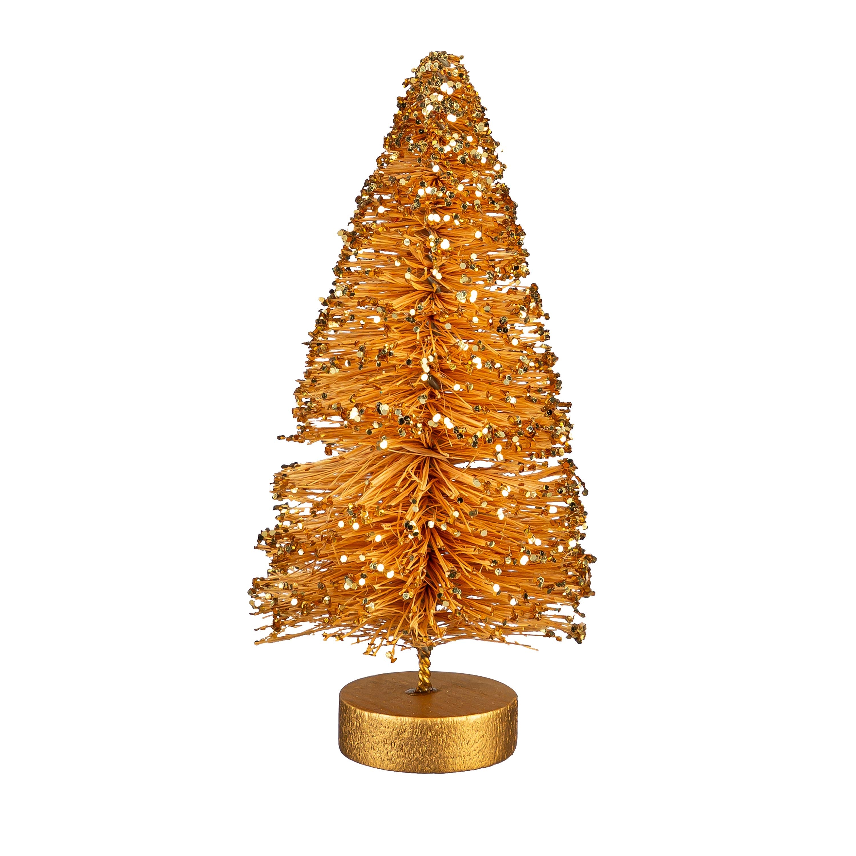 Set of Green Bottle Brush Christmas Trees – Holiday Tabletop Décor in Assorted Shades of Green