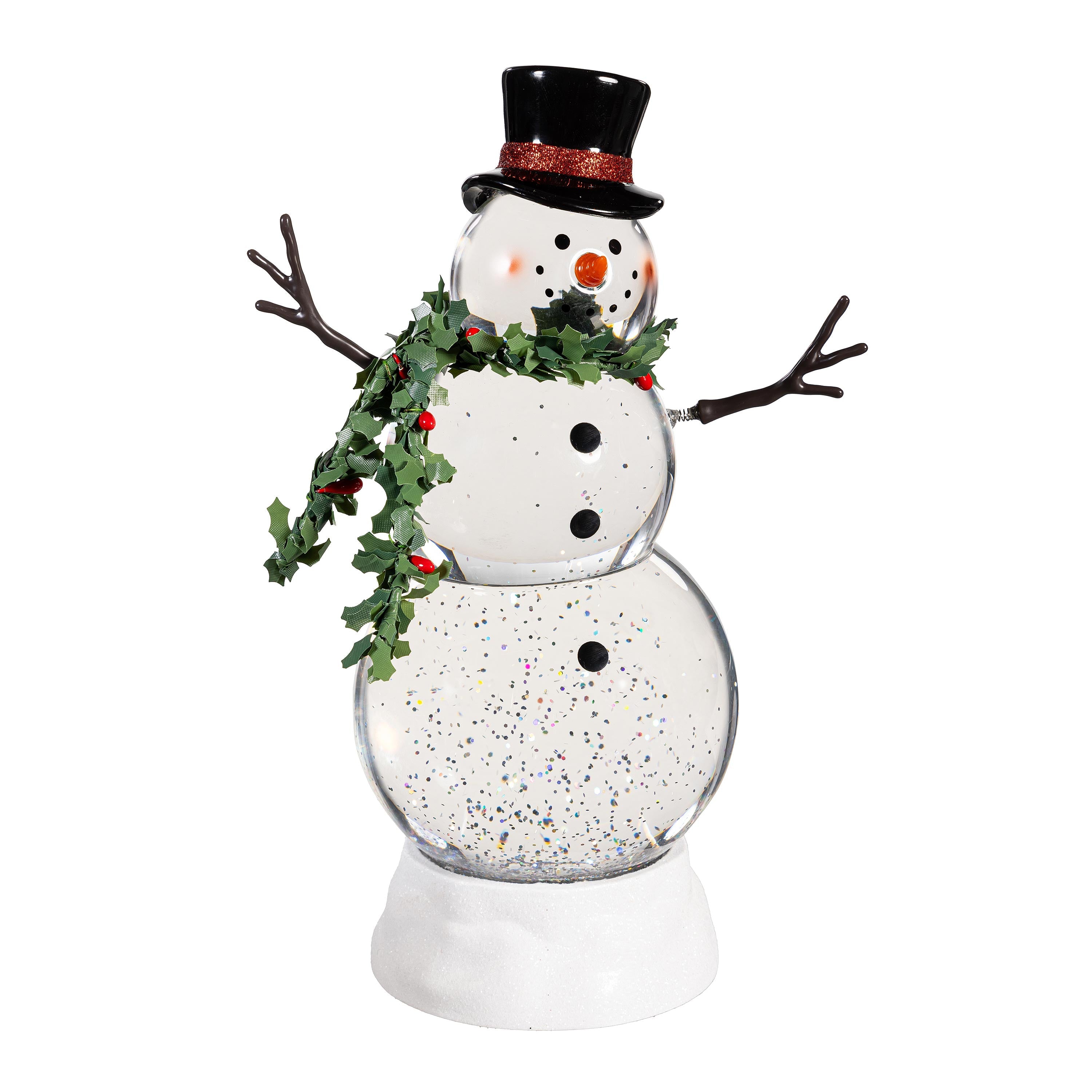 11.25" LED Snowman Water Lantern – Lighted Christmas Table Decoration for Joyful Holiday Display