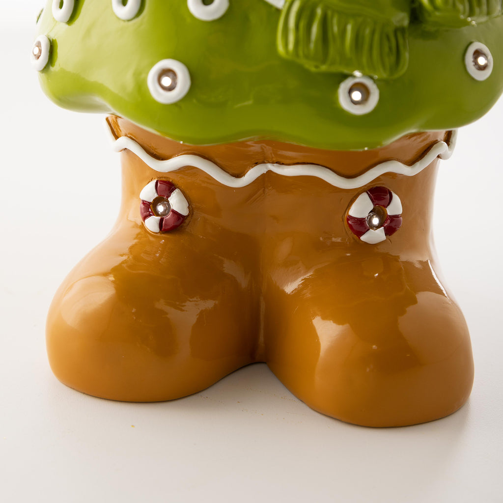 Lighted Gingerbread Doll Christmas Statue – Festive Christmas Decoration for Indoor & Outdoor Displays