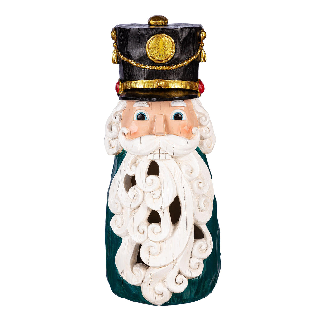 16" LED Resin Nutcracker Garden Christmas Statue – Joyful Traditions Lighted Christmas Decoration for Festive Winter Displays