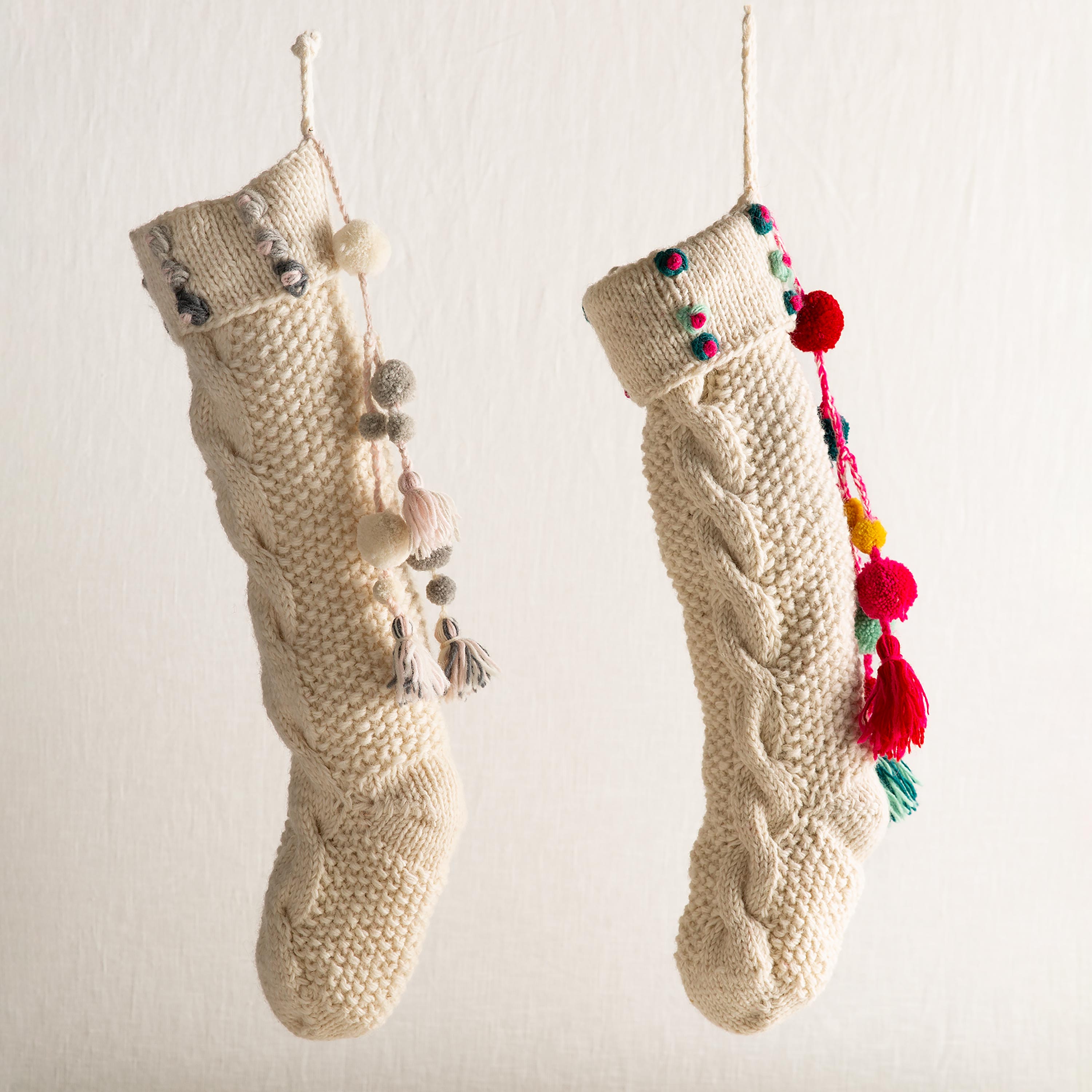 Chic Knitted Christmas Stocking – Elegant Holiday Mantel Décor for Festive Celebrations