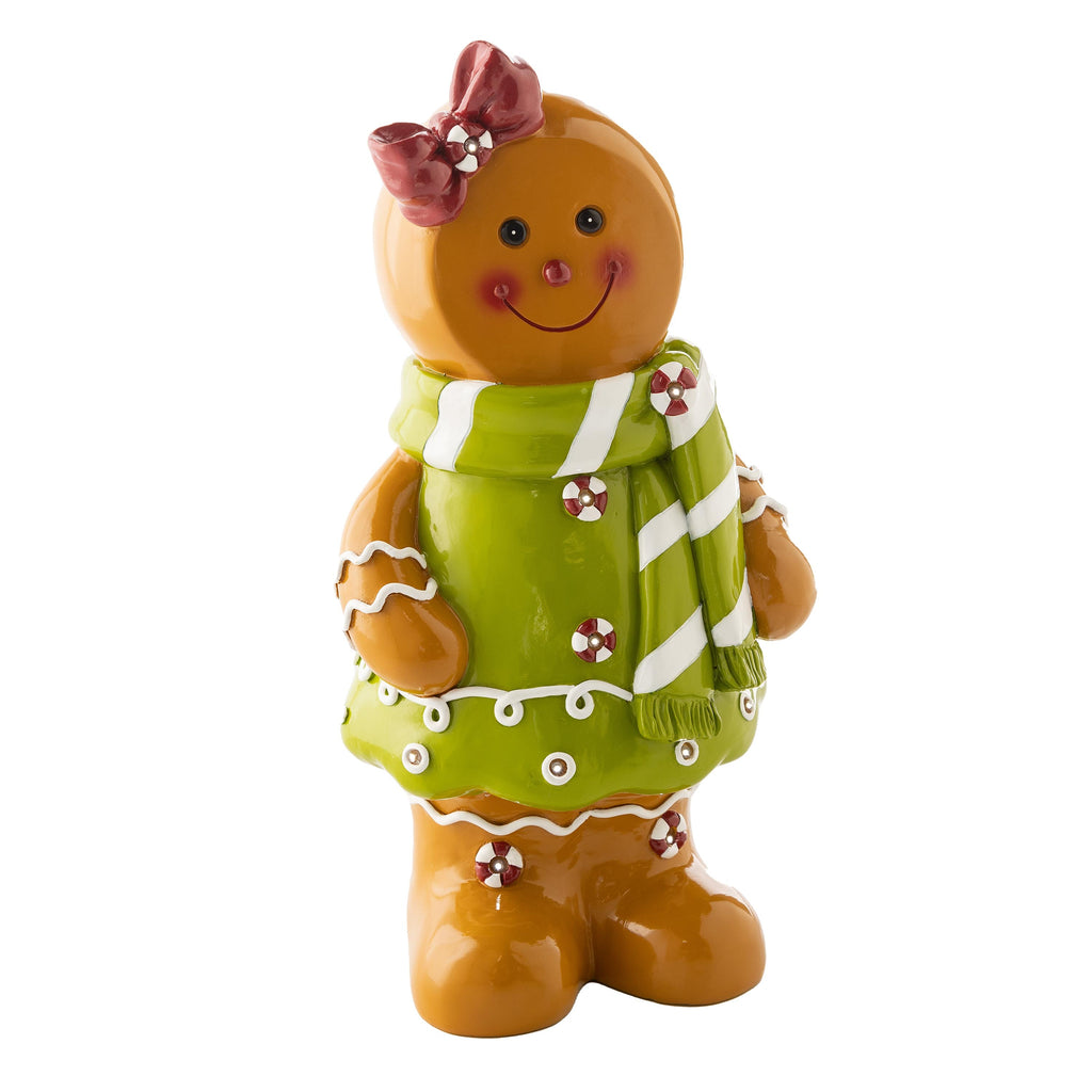 Lighted Gingerbread Doll Christmas Statue – Festive Christmas Decoration for Indoor & Outdoor Displays
