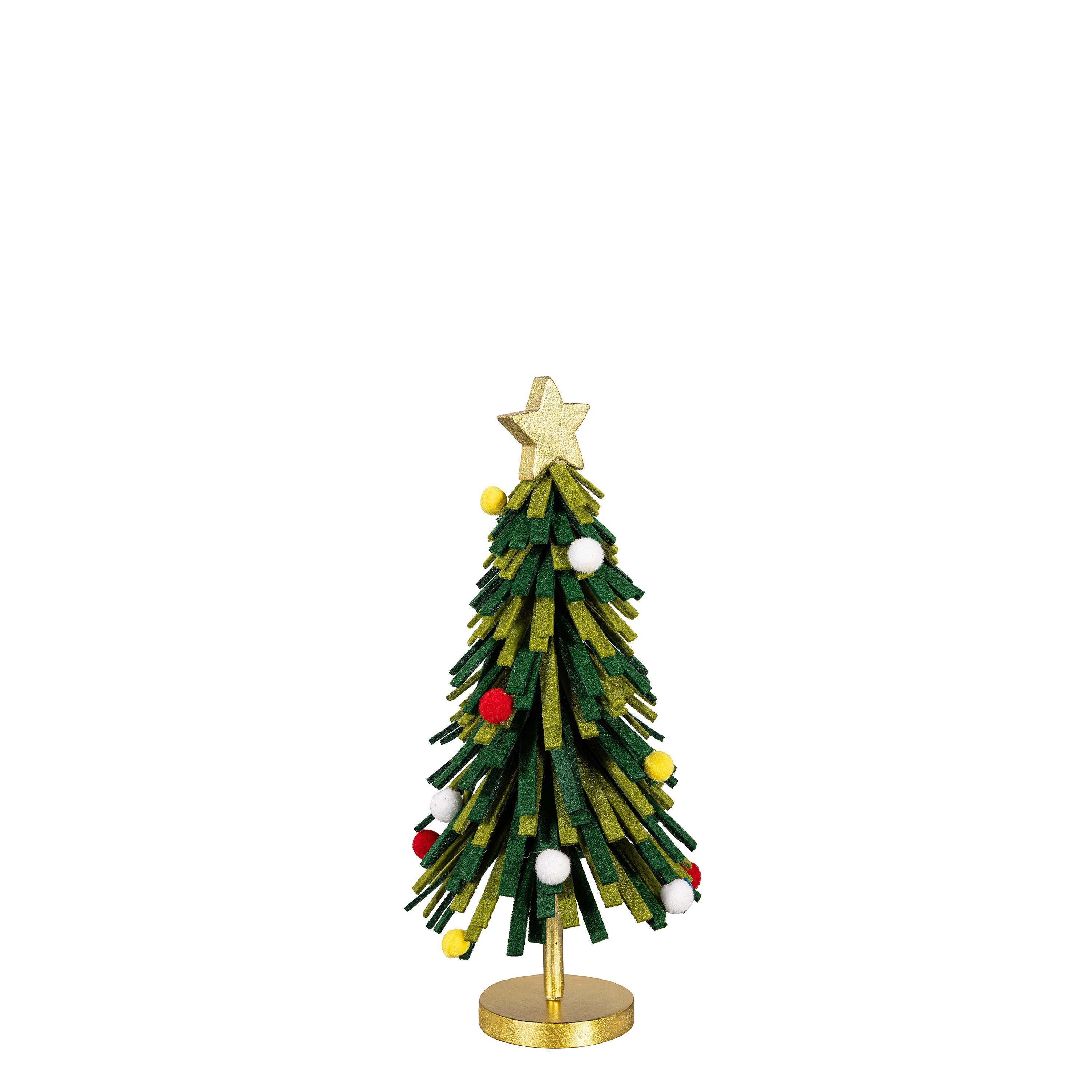 Traditional Santa Table Décor Set – Wooden & Fabric Christmas Tree Centerpiece for Holiday Home