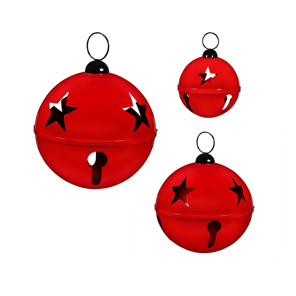 Set of 3 Metal Poinsettia Garden Christmas Statues – 21" Christmas Nesting Decorations for Yard & Home