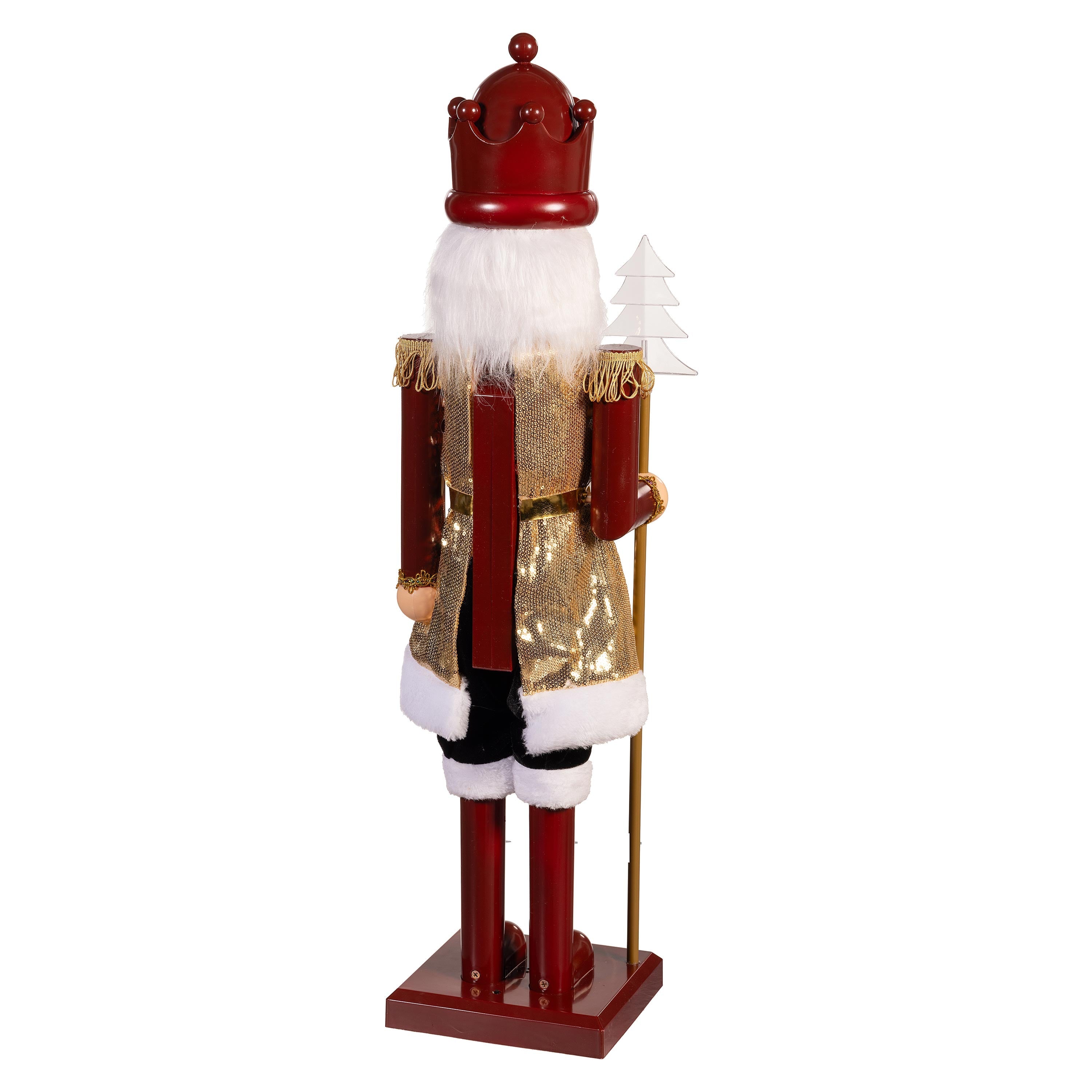 31" LED Musical Nutcracker Garden Christmas Statue – Joyful Traditions Lighted Christmas Yard Decoration