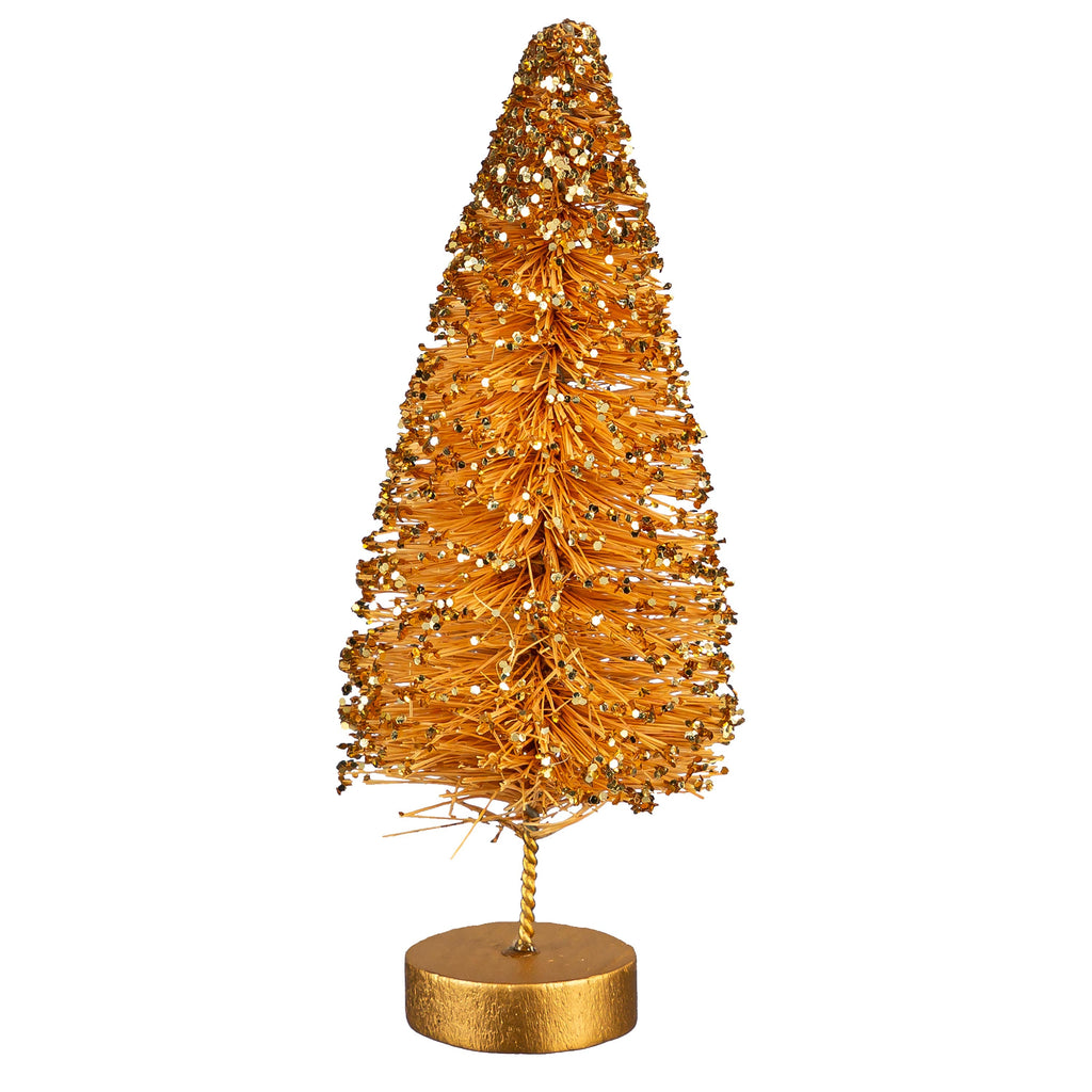 Set of Green Bottle Brush Christmas Trees – Holiday Tabletop Décor in Assorted Shades of Green