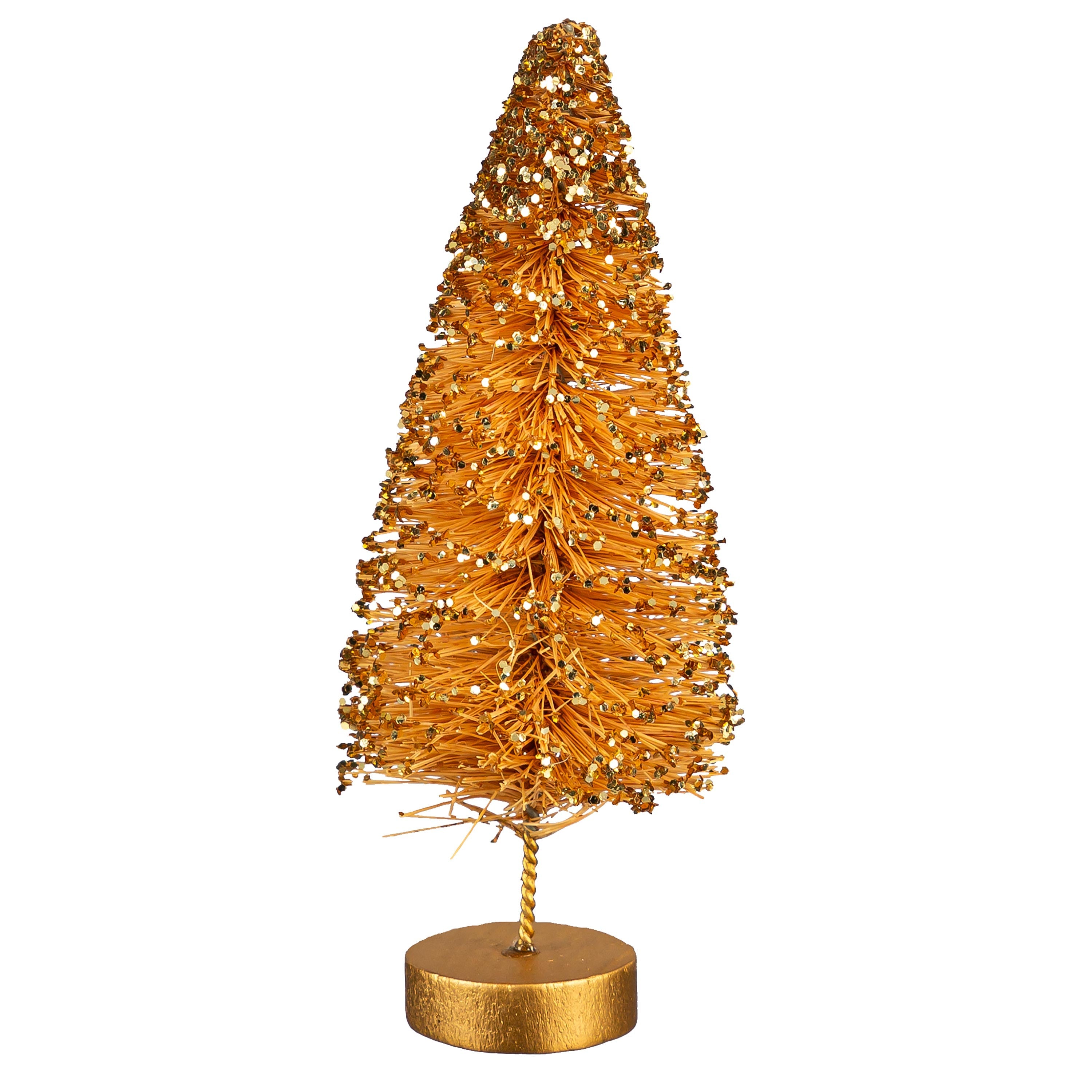 Set of Green Bottle Brush Christmas Trees – Holiday Tabletop Décor in Assorted Shades of Green