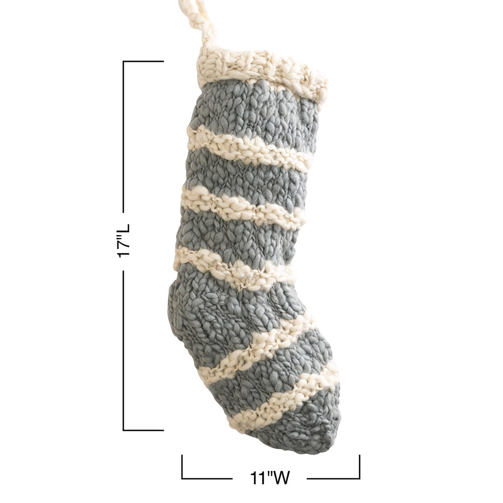 Chic Knitted Christmas Stocking – Elegant Holiday Mantel Décor for Festive Celebrations