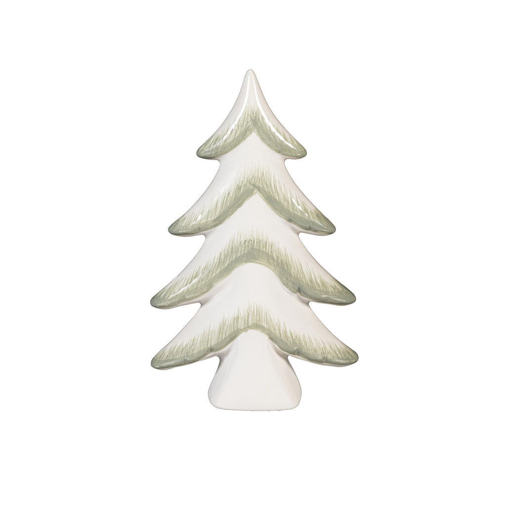 Set of 2 Green Ceramic Christmas Trees – Elegant Tabletop Decorations for Natural Holiday Décor