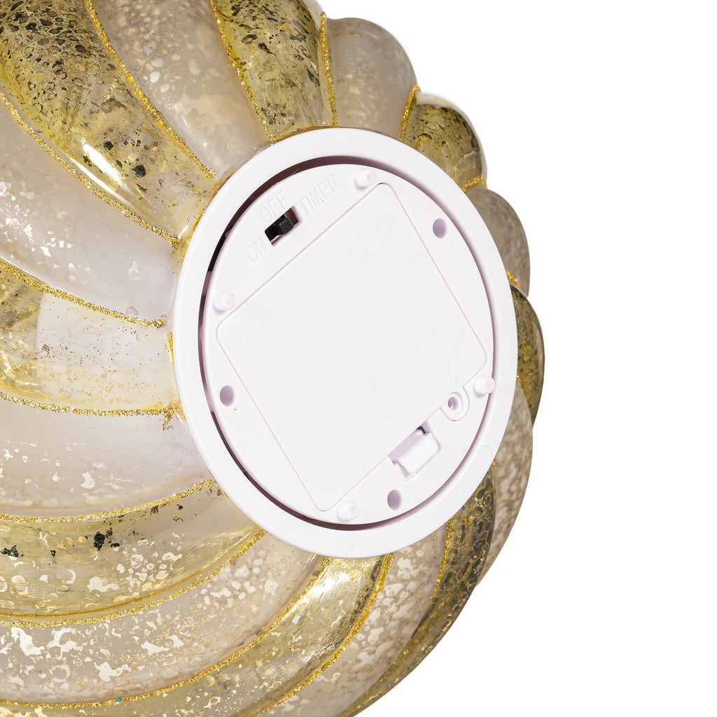 10" Rotating LED Glass Christmas Decoration – Elegant Light-Up Holiday Table Décor