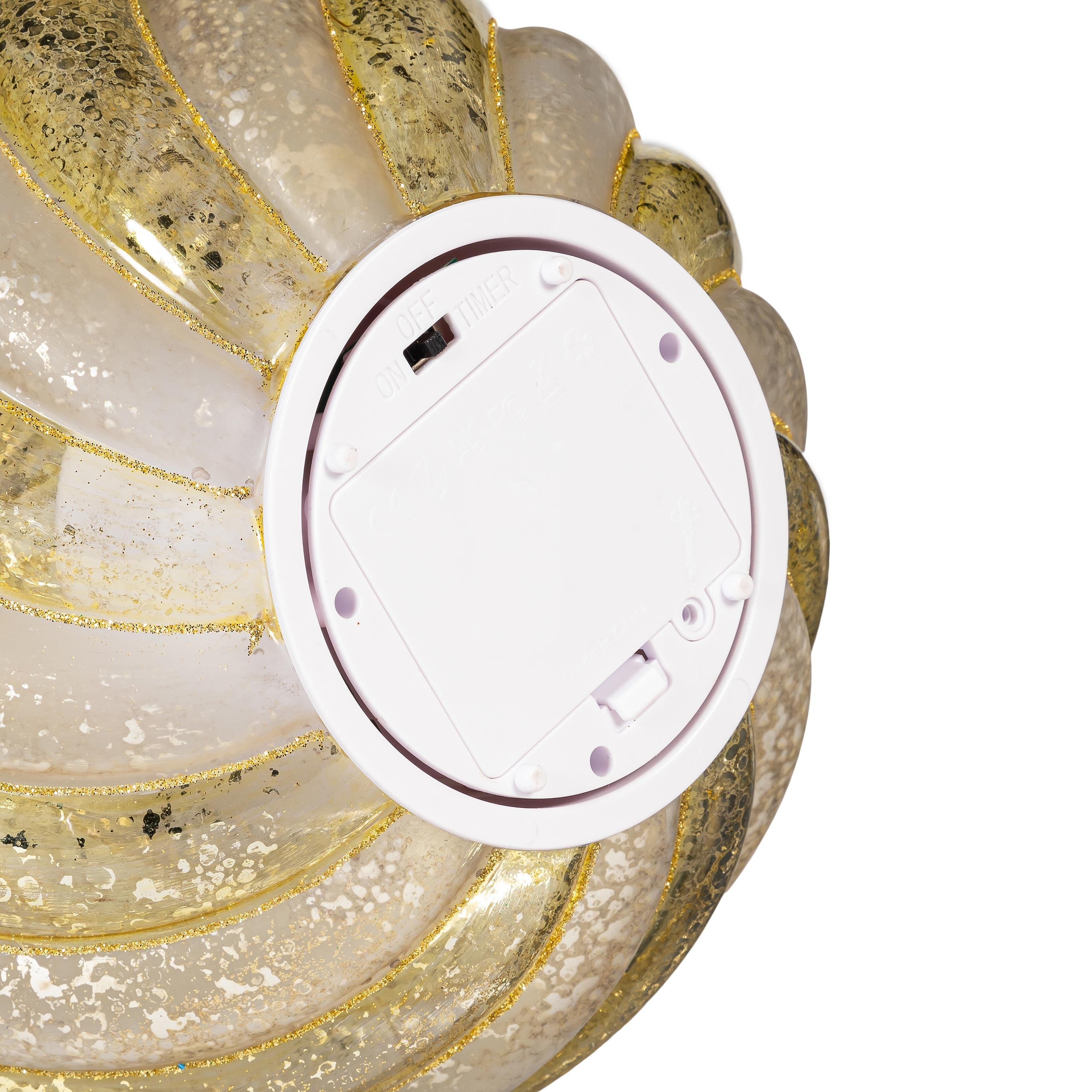 10" Rotating LED Glass Christmas Decoration – Elegant Light-Up Holiday Table Décor