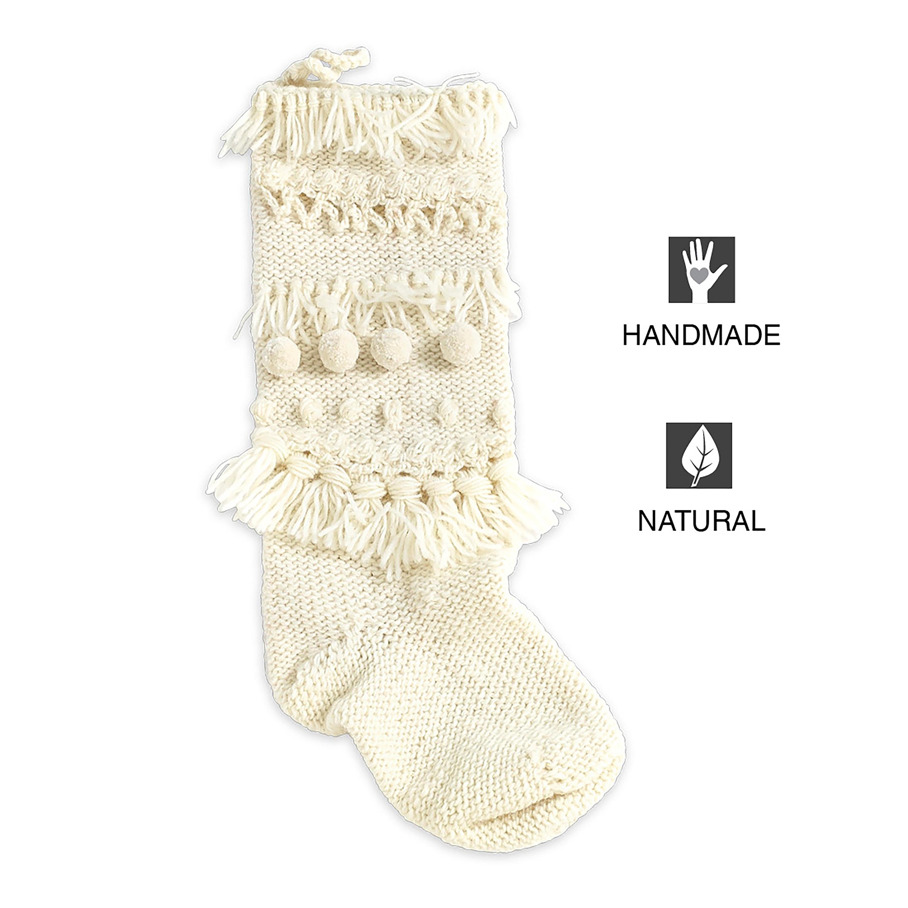 Chic Knitted Christmas Stocking – Elegant Holiday Mantel Décor for Festive Celebrations