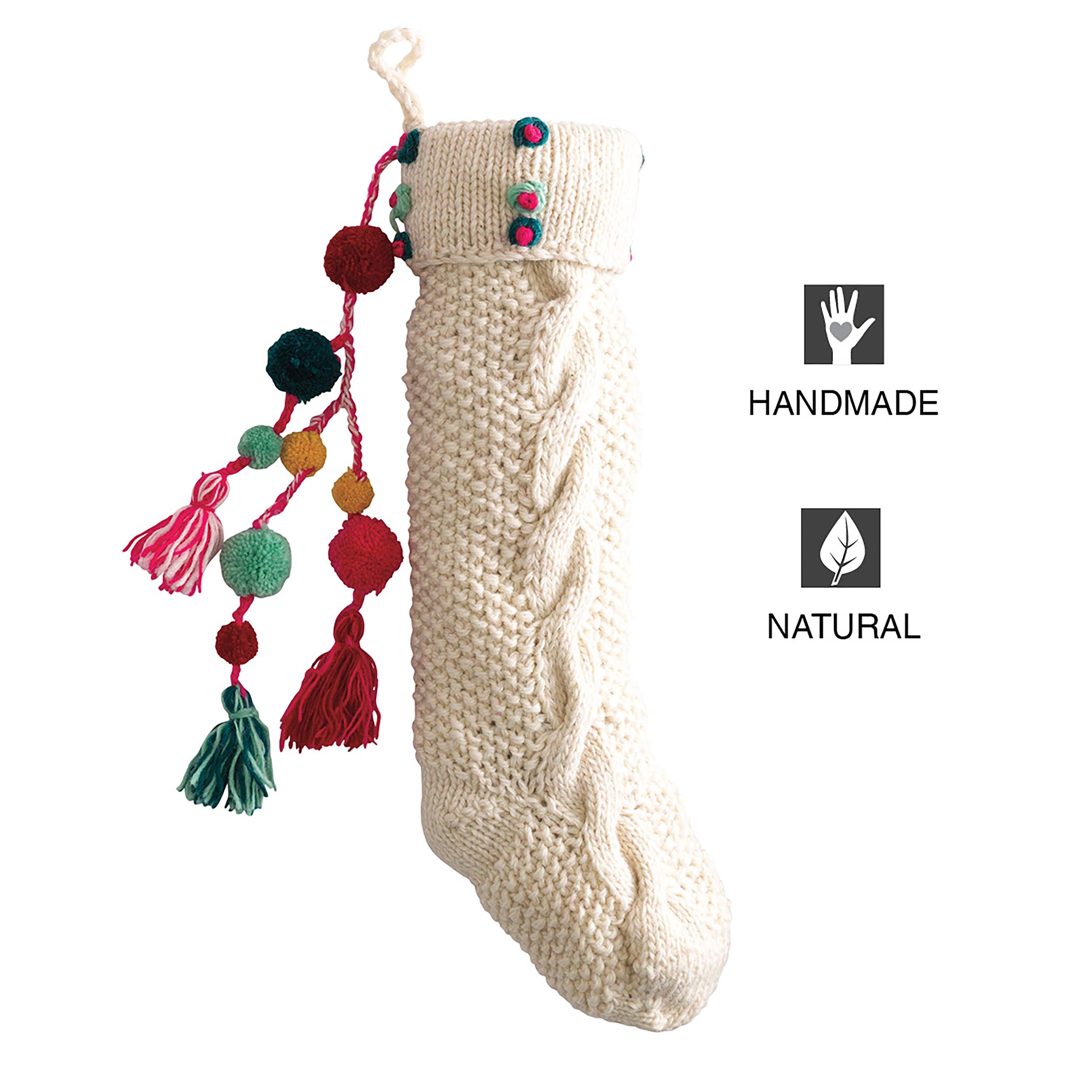 Chic Knitted Christmas Stocking – Elegant Holiday Mantel Décor for Festive Celebrations