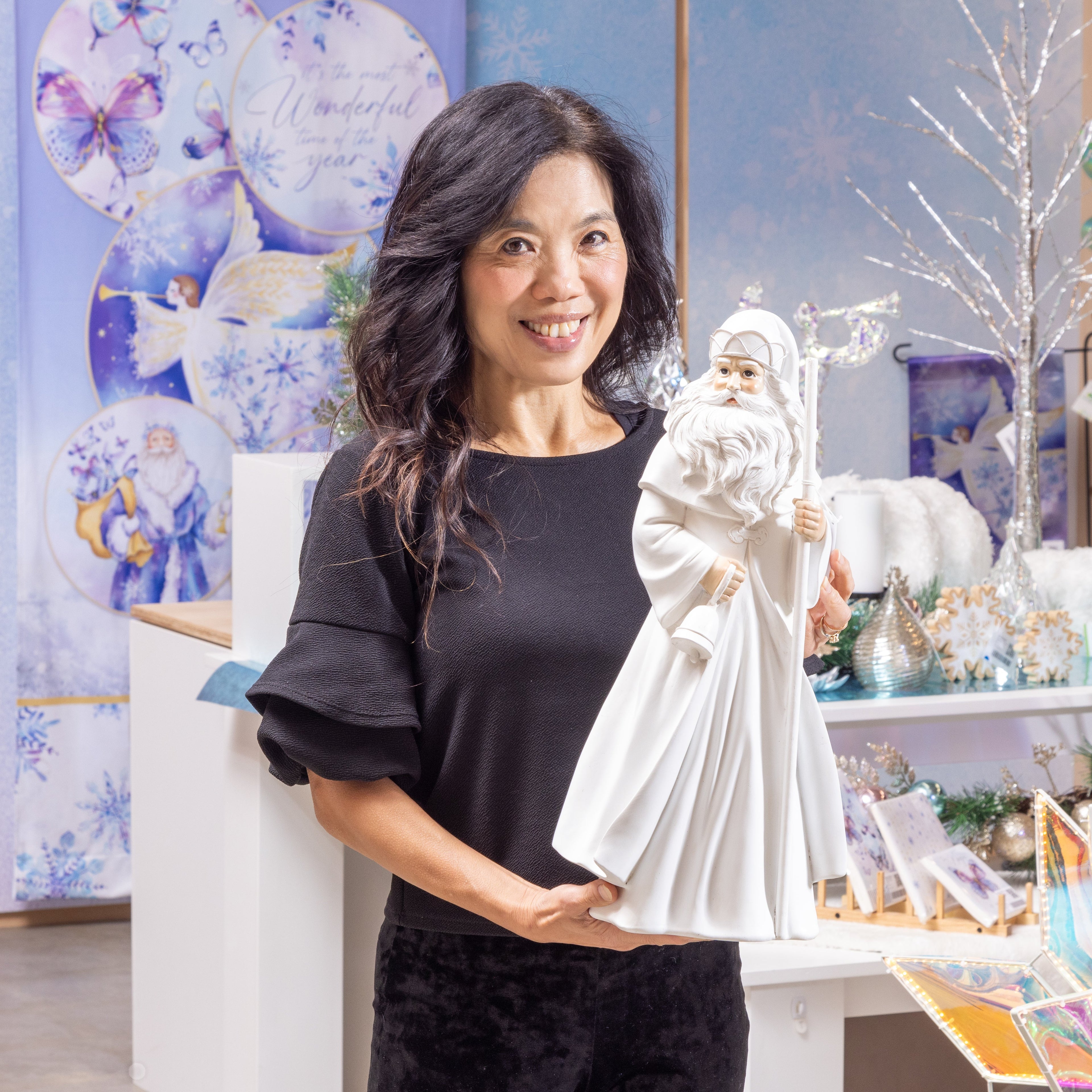 20" Resin Saint Nicholas Garden Christmas Statue – Season to Sparkle Lighted Christmas Decoration