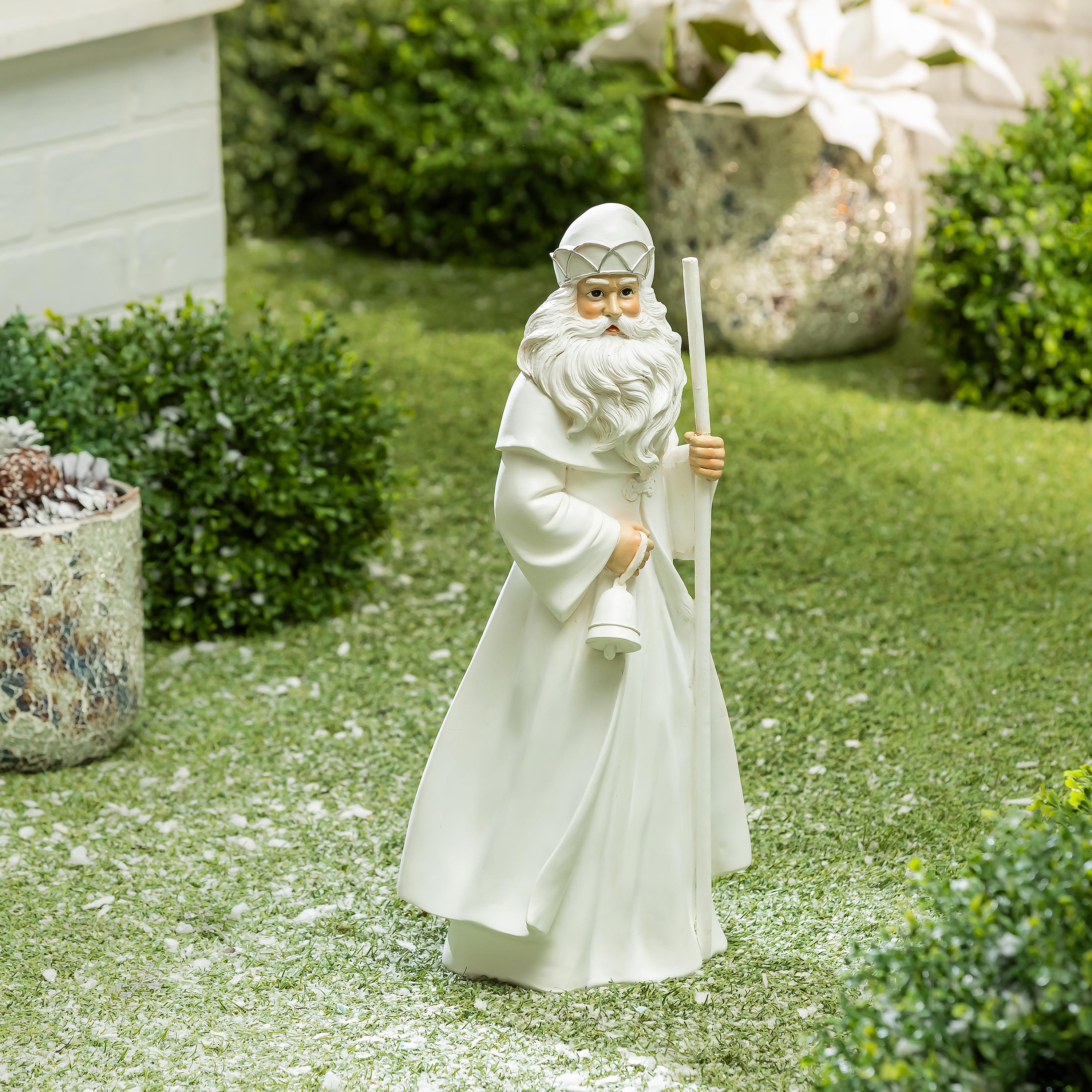 20" Resin Saint Nicholas Garden Christmas Statue – Season to Sparkle Lighted Christmas Decoration