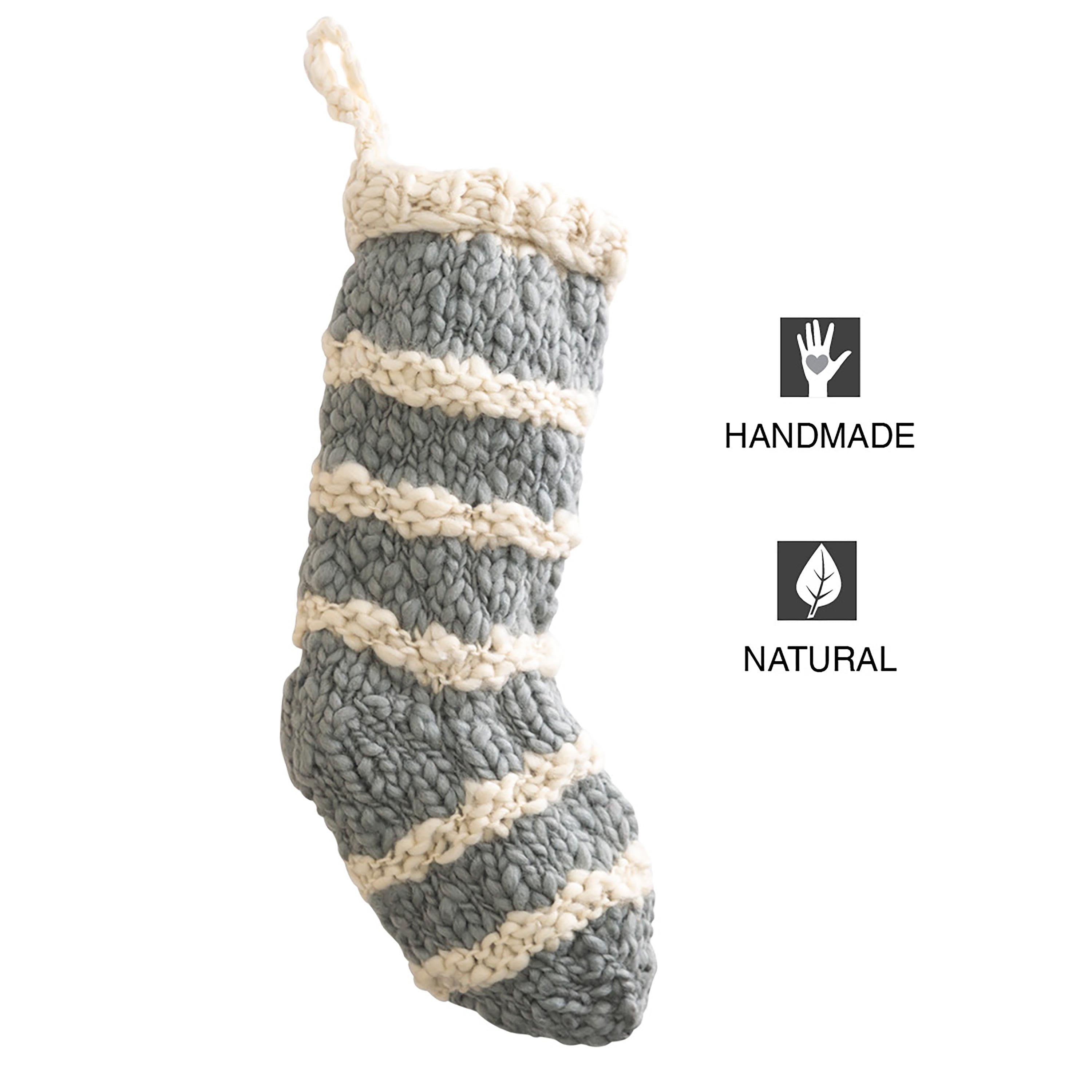 Chic Knitted Christmas Stocking – Elegant Holiday Mantel Décor for Festive Celebrations
