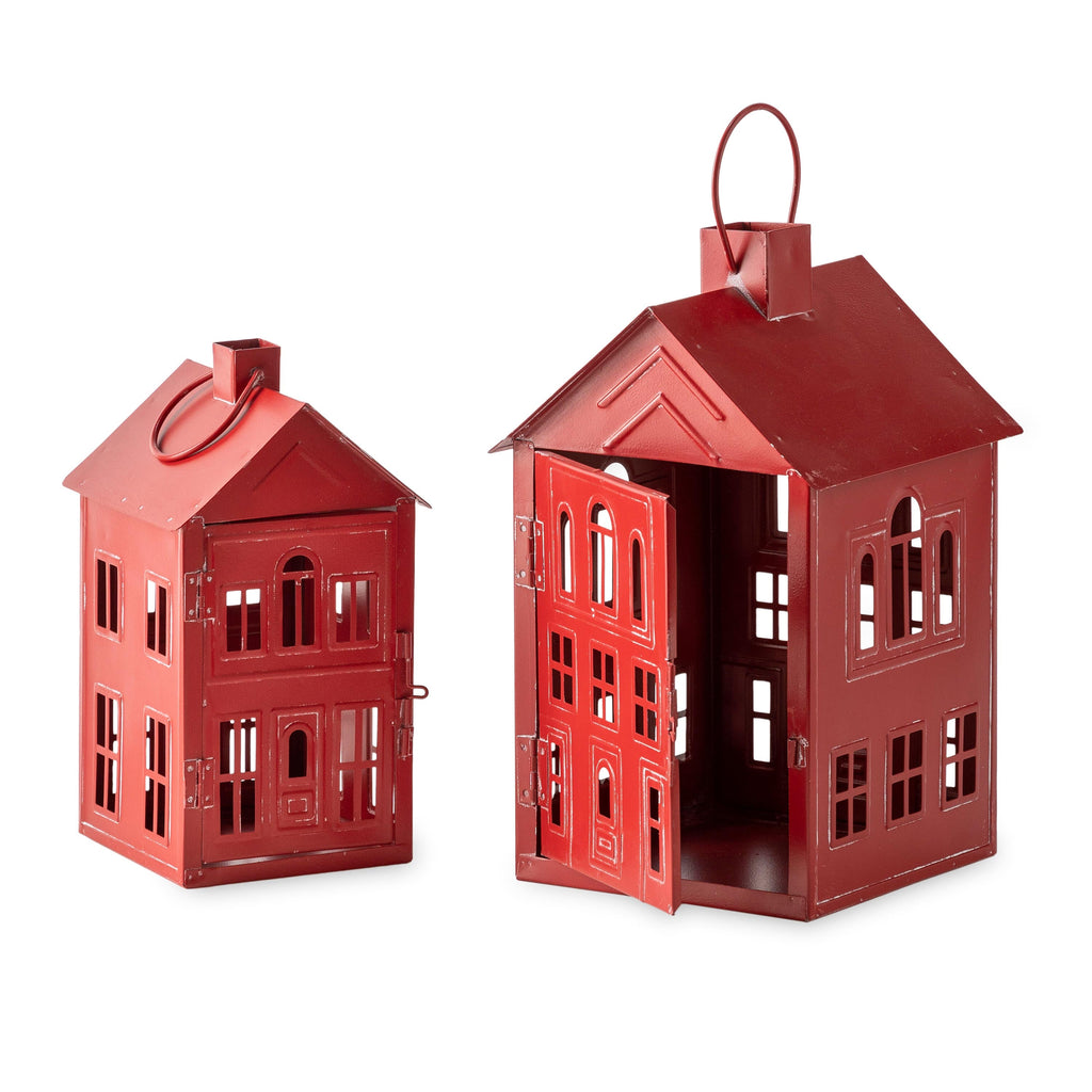 Elegant Set of 2 Iron Lanterns – Decorative Candle Holders for Home & Holiday Décor