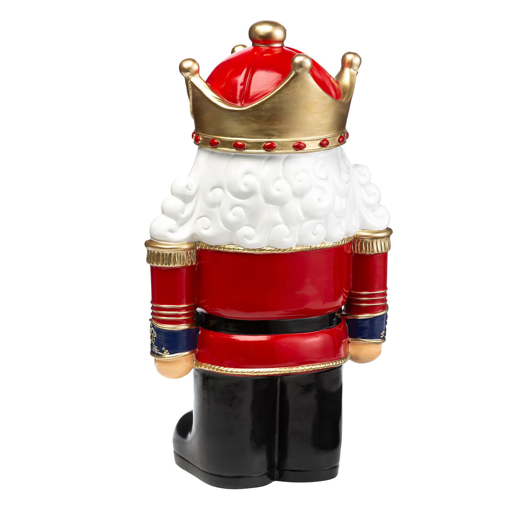 Small Lighted Nutcracker Christmas Statue – Short Indoor & Outdoor Christmas Decoration