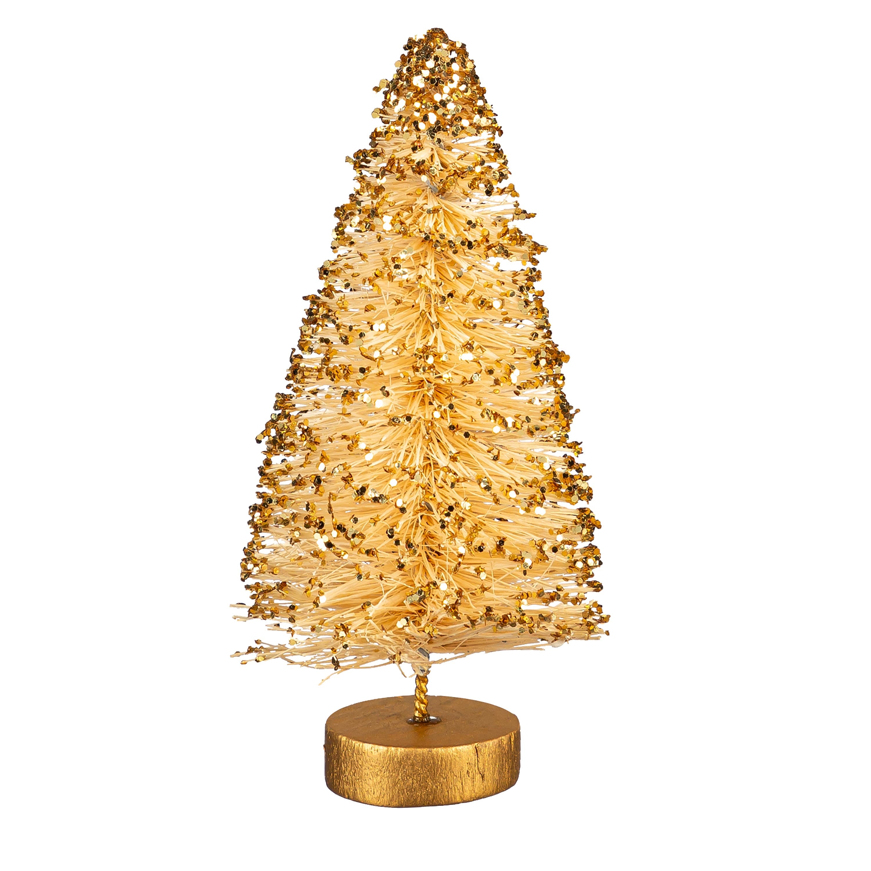 Set of Green Bottle Brush Christmas Trees – Holiday Tabletop Décor in Assorted Shades of Green