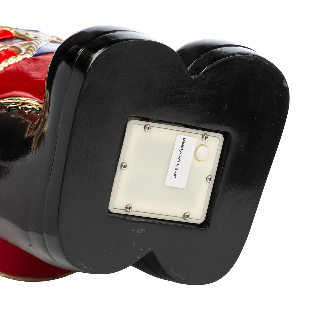 Small Lighted Nutcracker Christmas Statue – Short Indoor & Outdoor Christmas Decoration