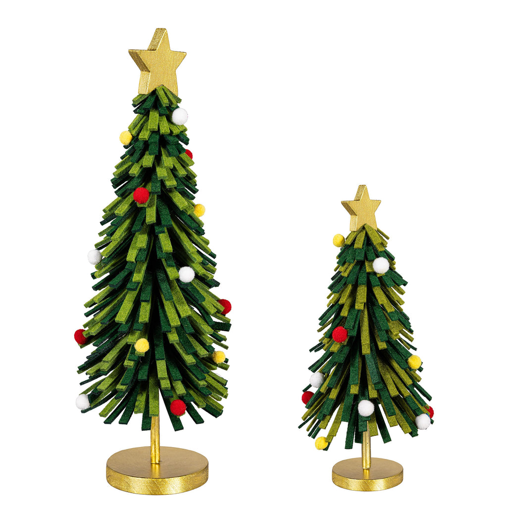 Traditional Santa Table Décor Set – Wooden & Fabric Christmas Tree Centerpiece for Holiday Home