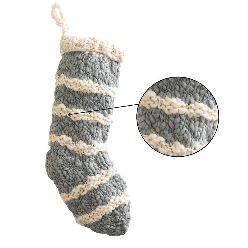 Chic Knitted Christmas Stocking – Elegant Holiday Mantel Décor for Festive Celebrations