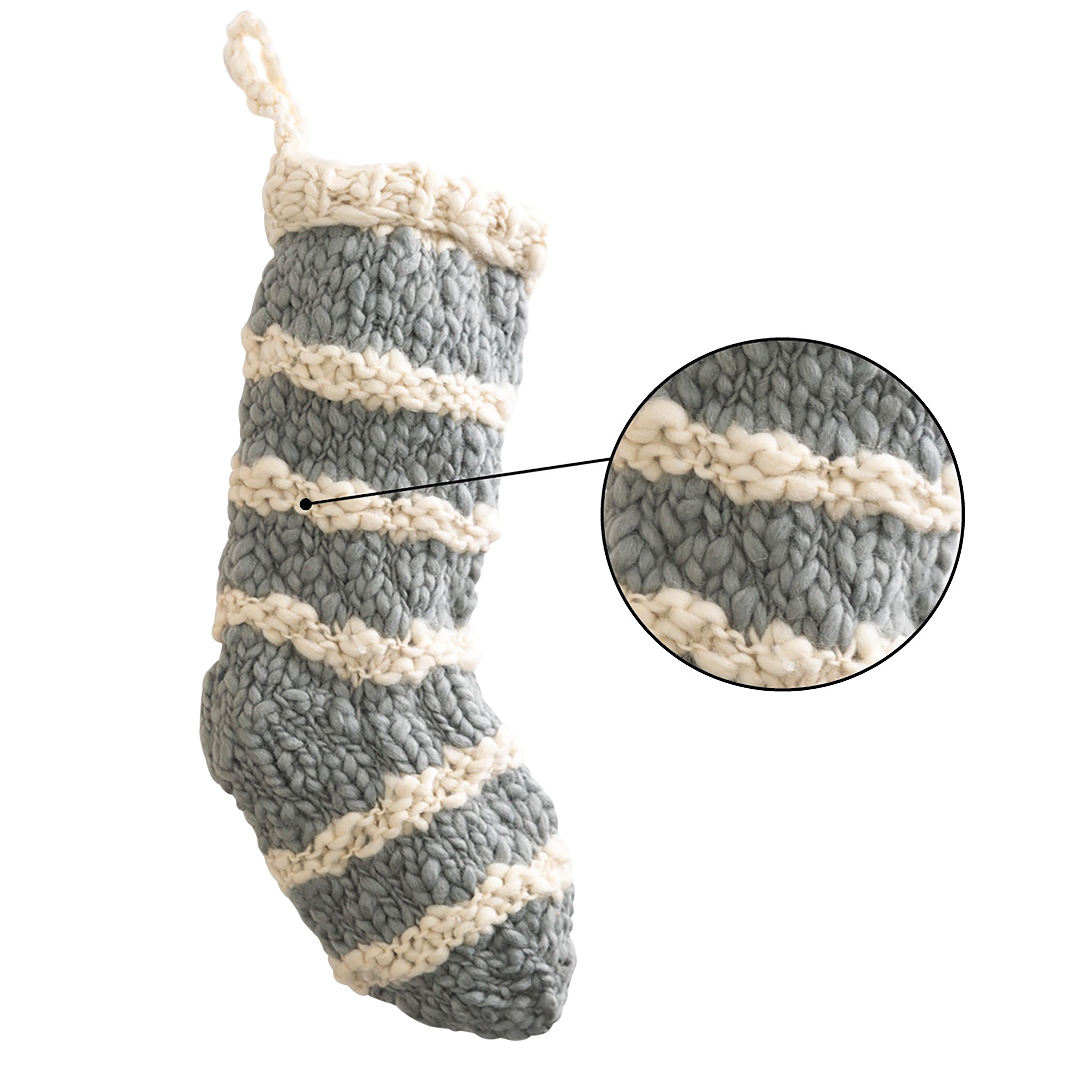 Chic Knitted Christmas Stocking – Elegant Holiday Mantel Décor for Festive Celebrations