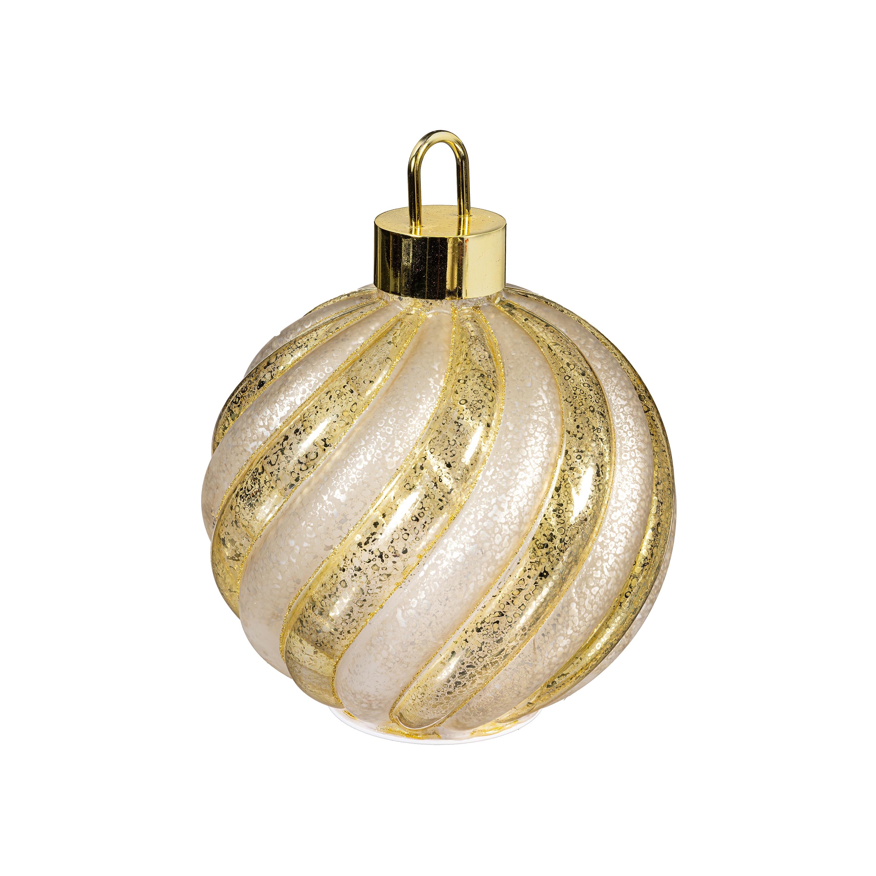 10" Rotating LED Glass Christmas Decoration – Elegant Light-Up Holiday Table Décor