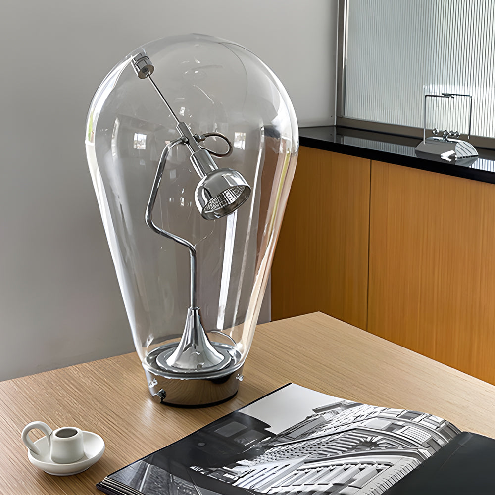 LumiMagnet Magnetic Glass Table Lamp – Industrial LED Light with Touch Dimming Control