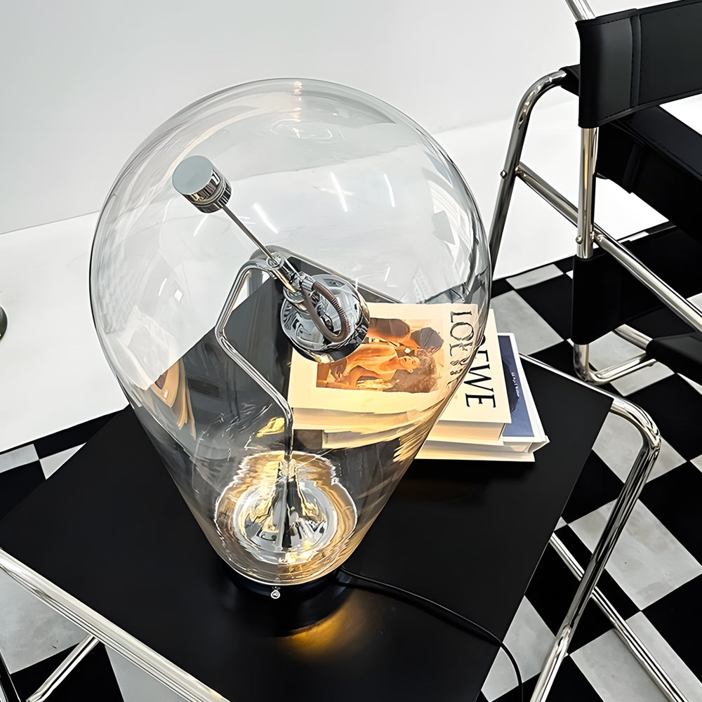 LumiMagnet Magnetic Glass Table Lamp – Industrial LED Light with Touch Dimming Control