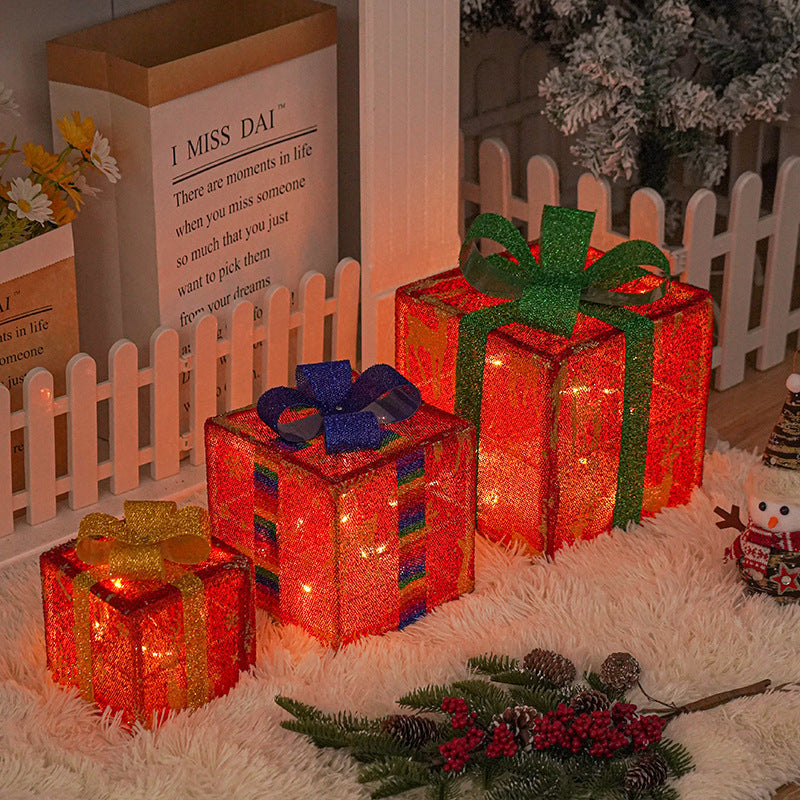 Light-Up Christmas Gift Boxes – LED Christmas Decorations for Indoor & Outdoor Holiday Display