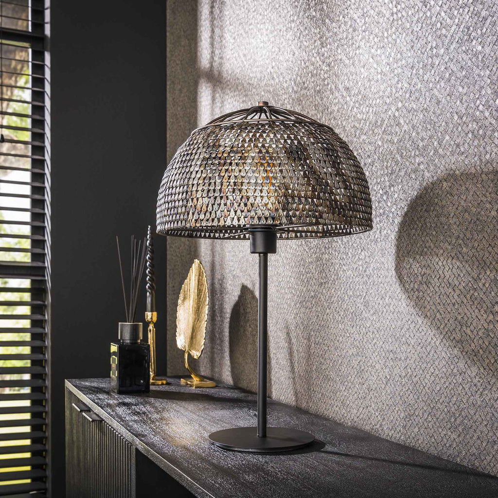 AlfieLamp Modern Table Lamp – Elegant Black and Brown Design for Stylish Home Décor