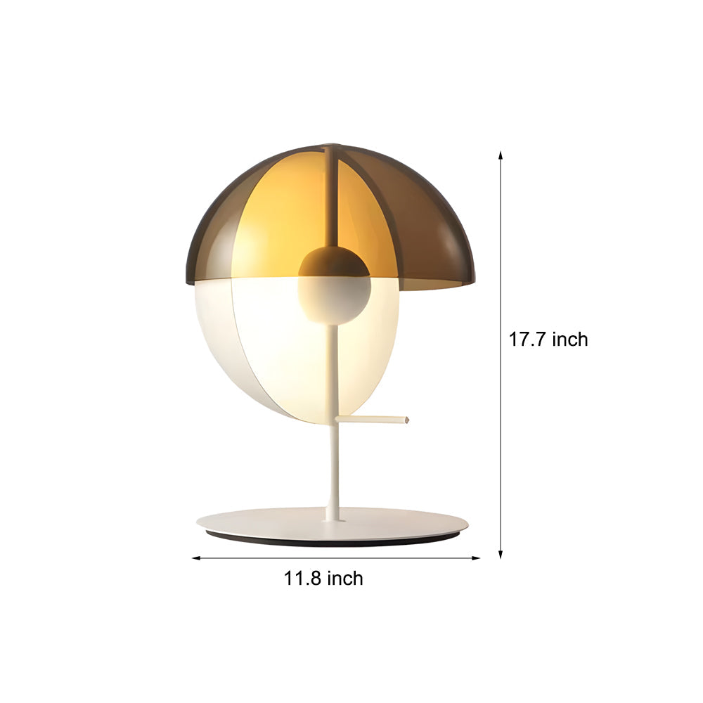 Theia Table Lamp – Elegant Smoked Glass Light with Unique Vertical Hemisphere Design
