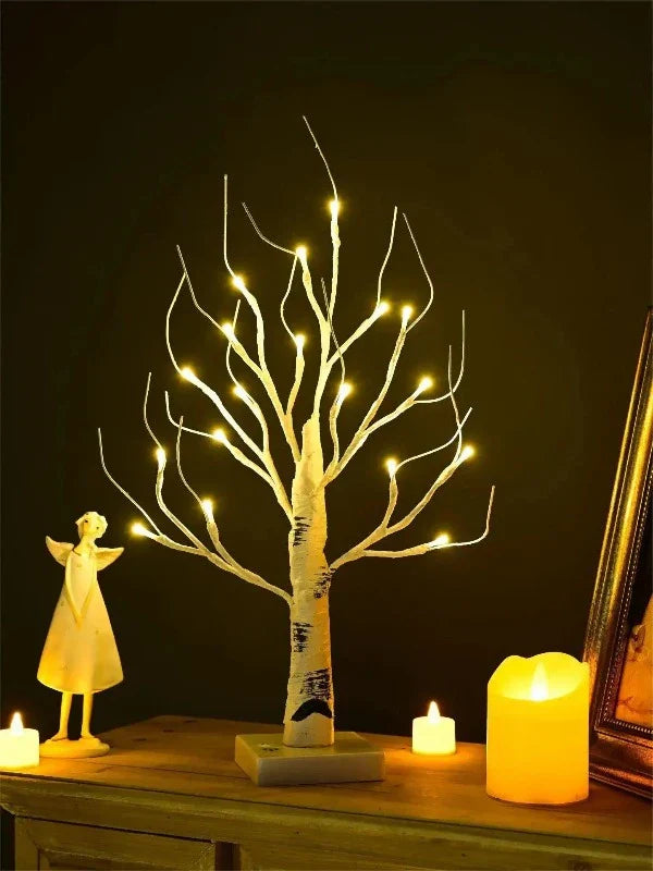 SparkleSeasonal LED Table Tree – Festive Christmas Décor Light for Cozy Holiday Ambiance