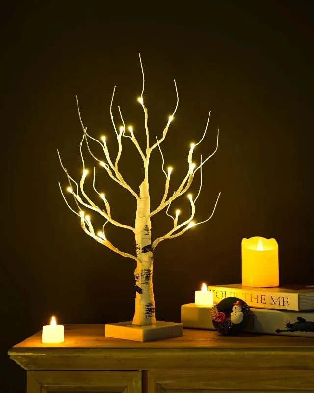 SparkleSeasonal LED Table Tree – Festive Christmas Décor Light for Cozy Holiday Ambiance