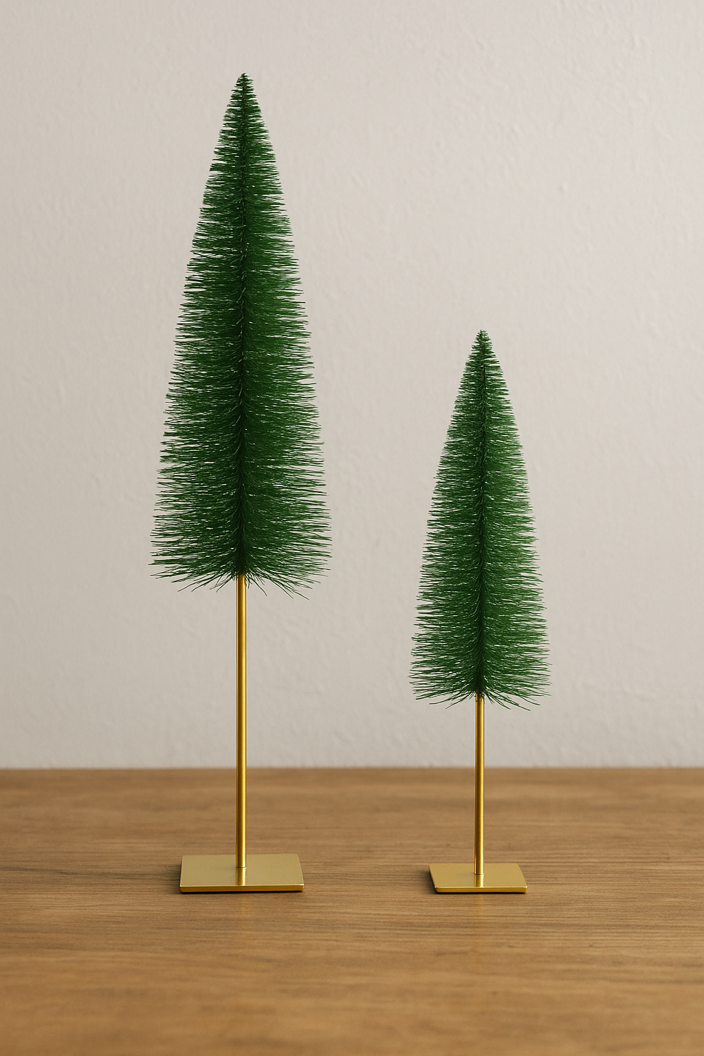 Set of Glitter Bottle Brush Christmas Trees – Sparkling Holiday Tabletop Decorations