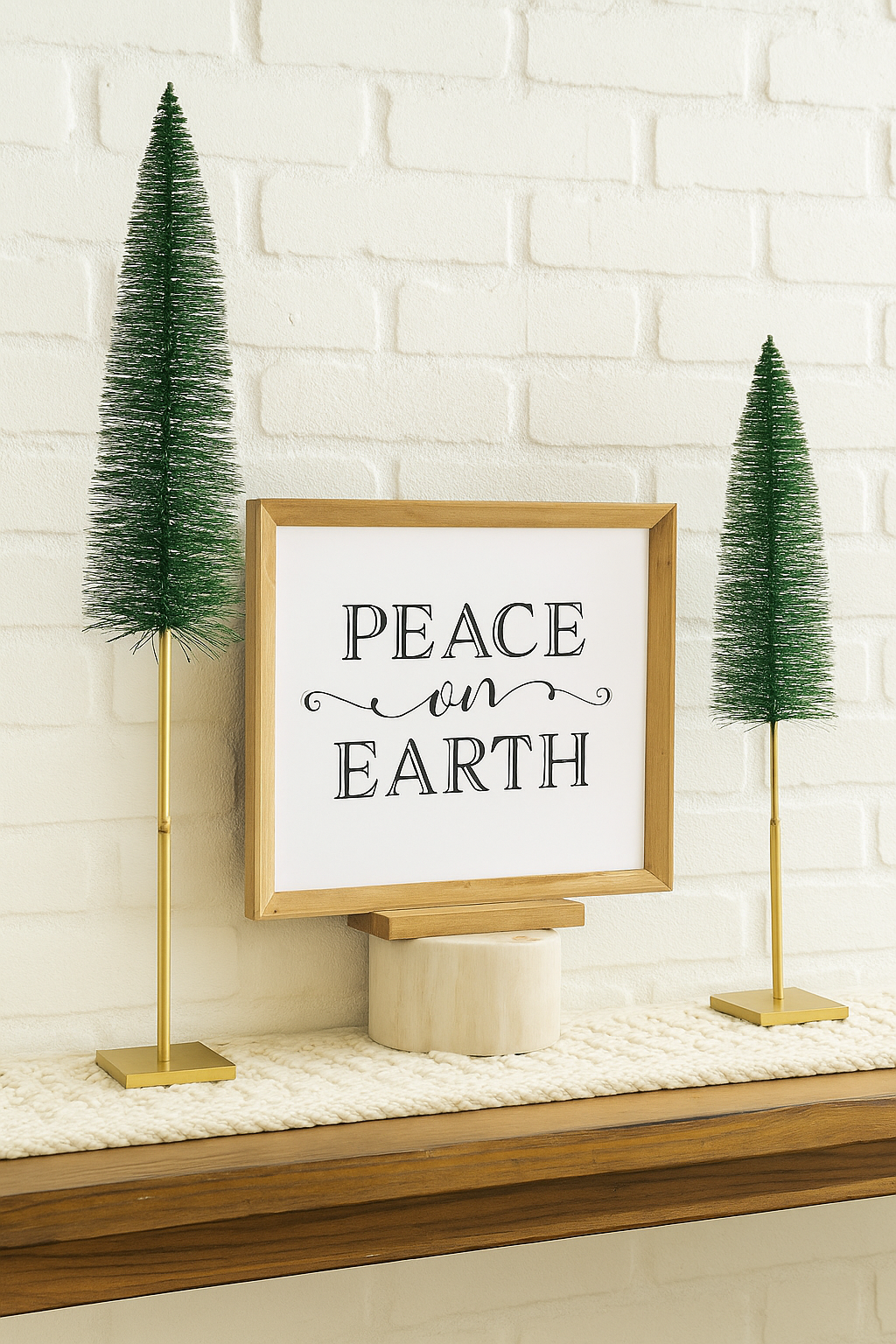 Set of Glitter Bottle Brush Christmas Trees – Sparkling Holiday Tabletop Decorations