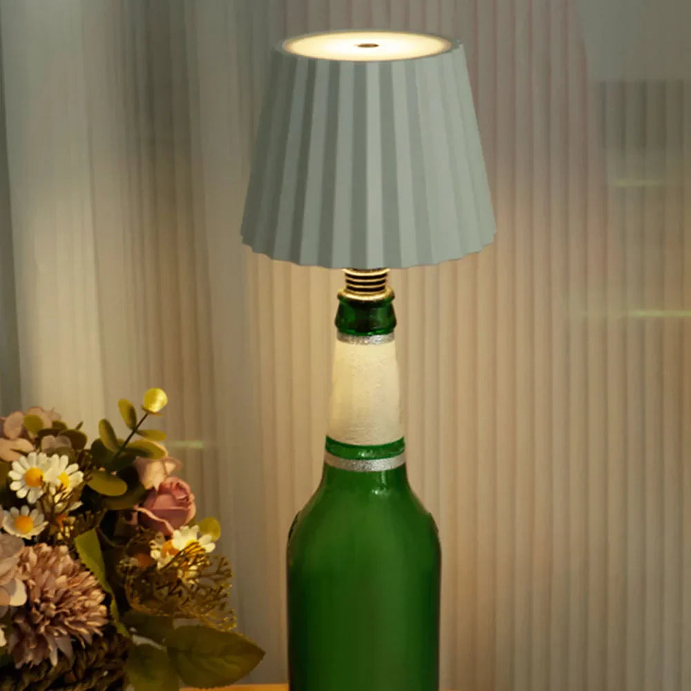 RadiantVinum Bottle Table Lamp – Elegant & Cozy Desk Lighting