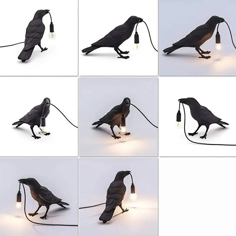 Nightbird Gothic Raven Lamp – Dark Themed Table Light for Mysterious Home Décor