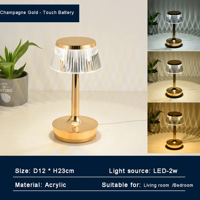 GlimmeringCrystal Rechargeable Crystal Table Lamp – Enchanting Ambient Light