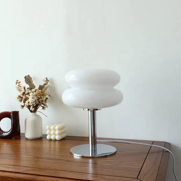 SweetGlow Macaron Glass Table Lamp – Elegant Soft Pastel Bedside Light