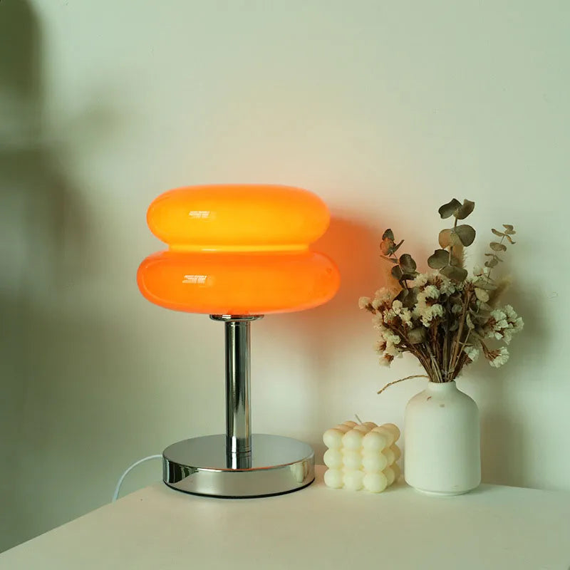 SweetGlow Macaron Glass Table Lamp – Elegant Soft Pastel Bedside Light