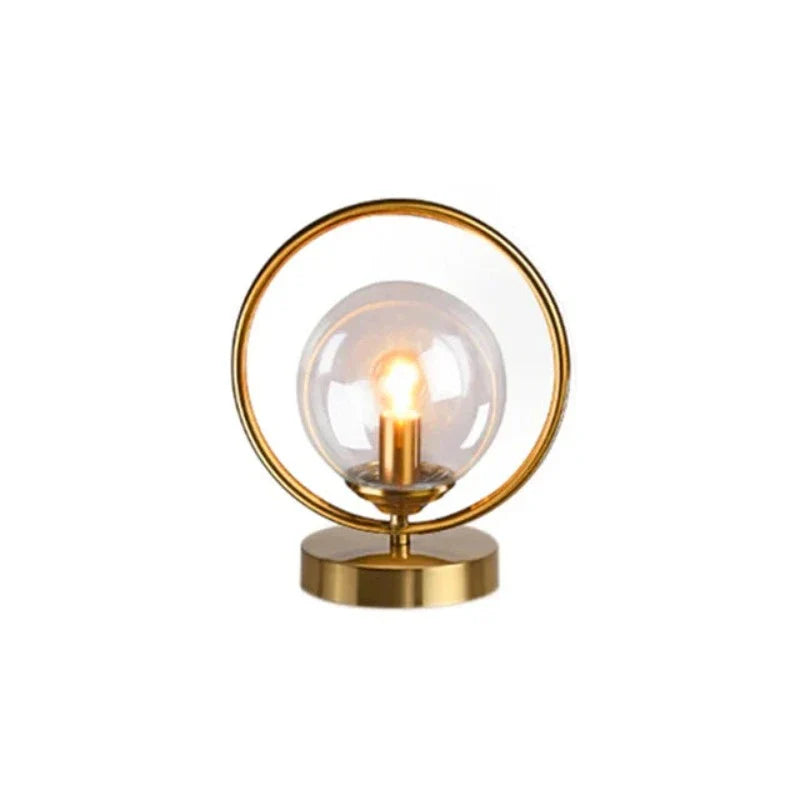 LuminaTreasure Elegant Glass Globe Table Lamp – Cozy Desk Lamp Lighting
