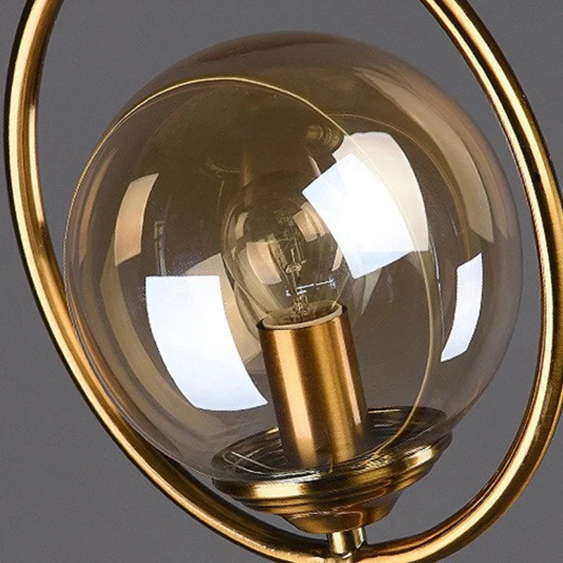 LuminaTreasure Elegant Glass Globe Table Lamp – Cozy Desk Lamp Lighting