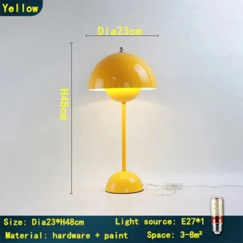 DanishMeadow Mushroom Table Lamp – Nordic Macaron Style Lighting for Cozy Home Décor