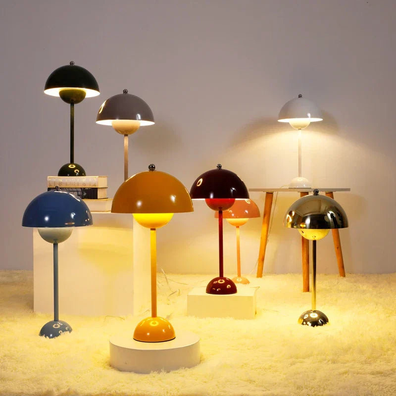 DanishMeadow Mushroom Table Lamp – Nordic Macaron Style Lighting for Cozy Home Décor